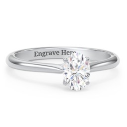 1 ct. (7x5mm) Oval Moissanite Classic Two Tone Engagement Ring