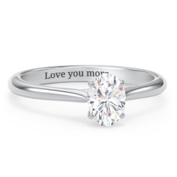 1 ct. (7x5mm) Oval Moissanite Classic Two Tone Engagement Ring