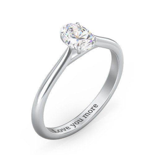 1 ct. (7x5mm) Oval Moissanite Classic Two Tone Engagement Ring – 10K White Gold with Moissanite