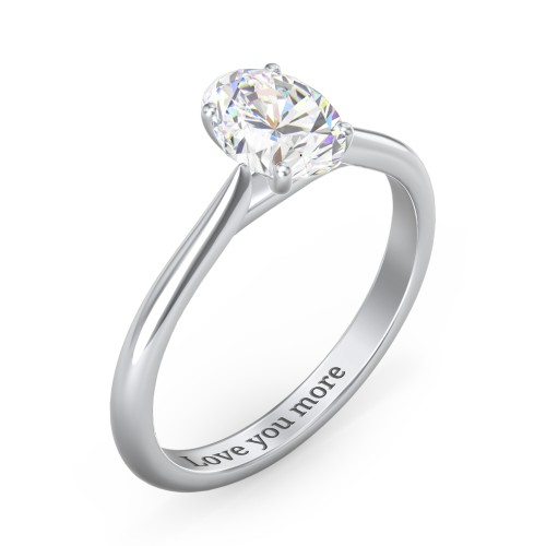 1.5 ct. (8x6mm) Oval Moissanite Classic Two Tone Engagement Ring – 10K White Gold with Moissanite