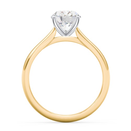 2 ct. (9x7mm) Oval Moissanite Classic Two Tone Engagement Ring