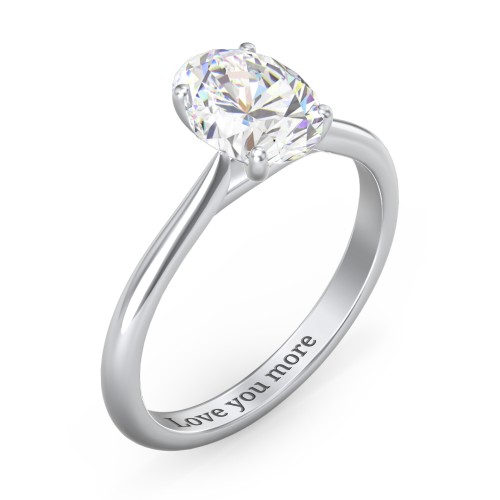 2 ct. (9x7mm) Oval Moissanite Classic Two Tone Engagement Ring – 10K White Gold with Moissanite