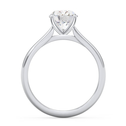 2 ct. (9x7mm) Oval Moissanite Classic Two Tone Engagement Ring – 10K White Gold with Moissanite