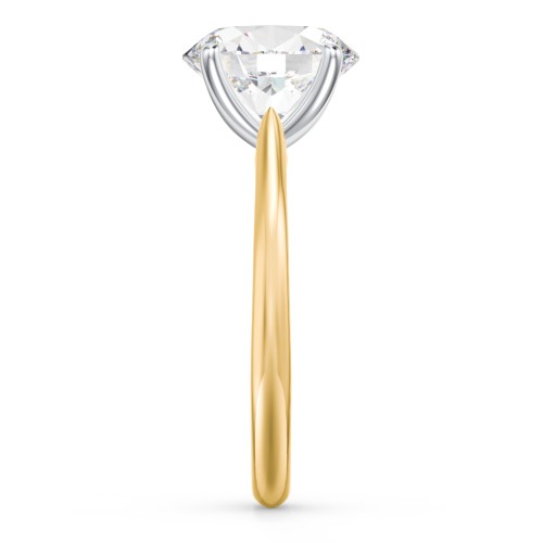 3 ct. (10x8mm) Oval Moissanite Classic Two Tone Engagement Ring