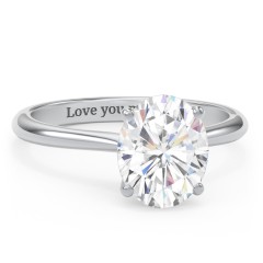 3 ct. (10x8mm) Oval Moissanite Classic Two Tone Engagement Ring – 10K White Gold with Moissanite