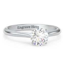 1 ct. (6.5mm) Moissanite Classic Two Tone Engagement Ring