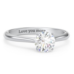 1 ct. (6.5mm) Moissanite Classic Two Tone Engagement Ring – 10K White Gold with Moissanite