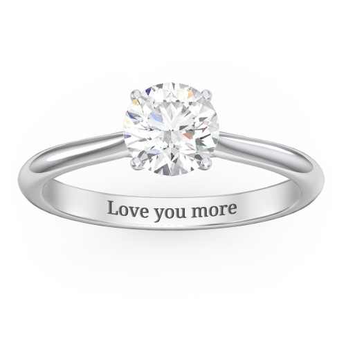 1 ct. (6.5mm) Moissanite Classic Two Tone Engagement Ring – 10K White Gold with Moissanite