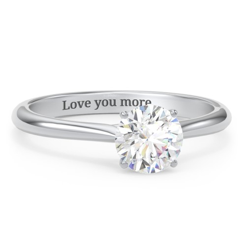 1 ct. (6.5mm) Moissanite Classic Two Tone Engagement Ring – 10K White Gold with Moissanite