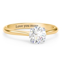 1 ct. (6.5mm) Moissanite Classic Two Tone Engagement Ring in 10K Solid Yellow Gold