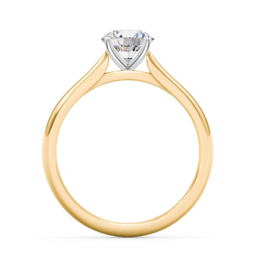 1 ct. (6.5mm) Moissanite Classic Two Tone Engagement Ring – 10K Yellow Gold with Moissanite