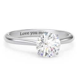 1.5 ct. (7.5mm) Moissanite Classic Two Tone Engagement Ring