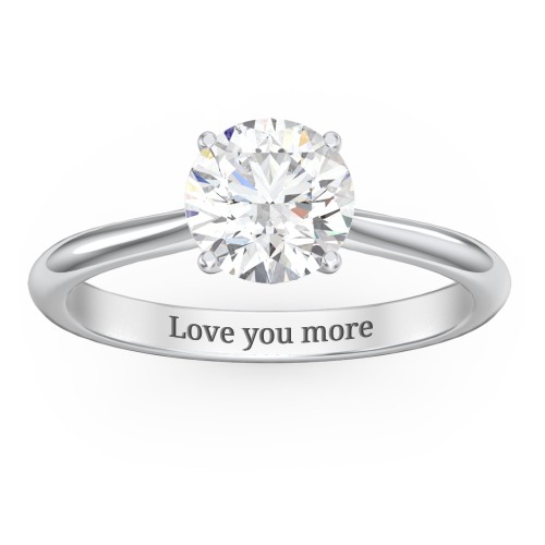 1.5 ct. (7.5mm) Moissanite Classic Two Tone Engagement Ring – 10K White Gold with Moissanite