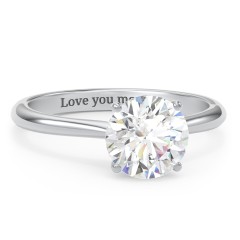 2 ct. (8mm) Moissanite Classic Two Tone Engagement Ring – 10K White Gold with Moissanite