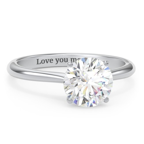2 ct. (8mm) Moissanite Classic Two Tone Engagement Ring – 10K White Gold with Moissanite