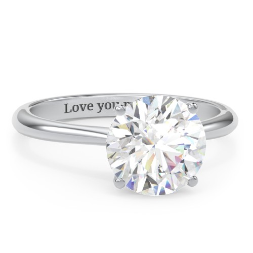3 ct. (9mm) Moissanite Classic Two Tone Engagement Ring – 10K White Gold with Moissanite