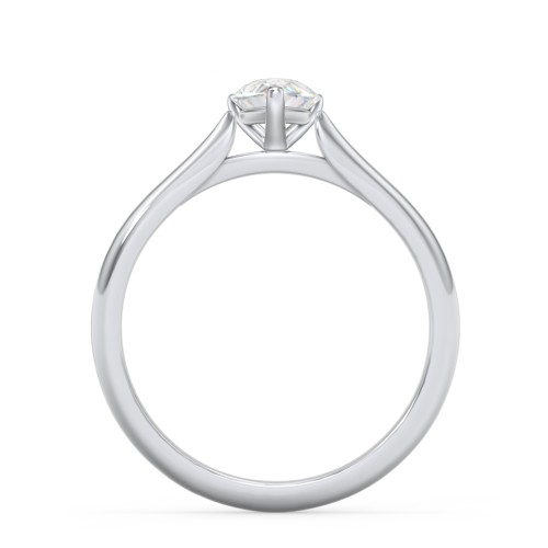 1 ct. (8x5mm) Pear Moissanite Classic Two Tone Engagement Ring – 10K White Gold with Moissanite