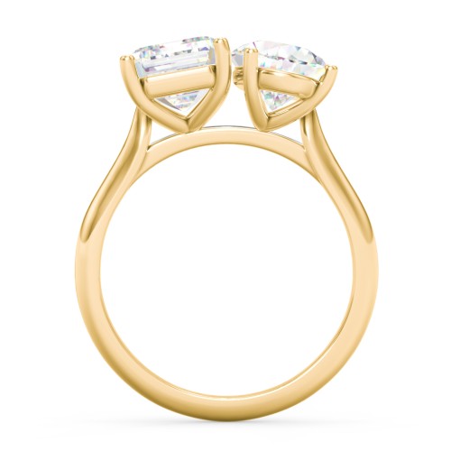 Toi et Moi Pear and Emerald Cut Moissanite Engagement Ring - 5.5 ctw.