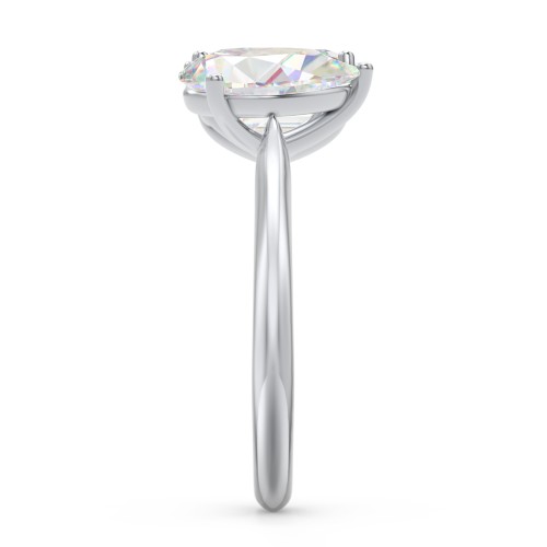 Toi et Moi Pear and Emerald Cut Moissanite Engagement Ring - 5.5 ctw. – 10K White Gold with Moissanite