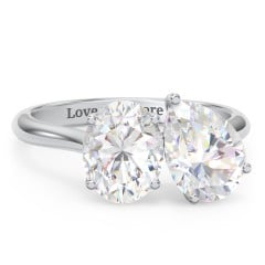 Toi et Moi Oval and Pear Moissanite Engagement Ring with Hidden Halos & Accents – 4 ctw.