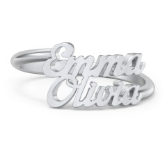 Personalized Two Name Ring – Sterling Silver