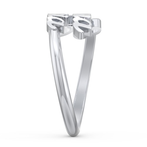 Personalized Two Name Ring – Sterling Silver