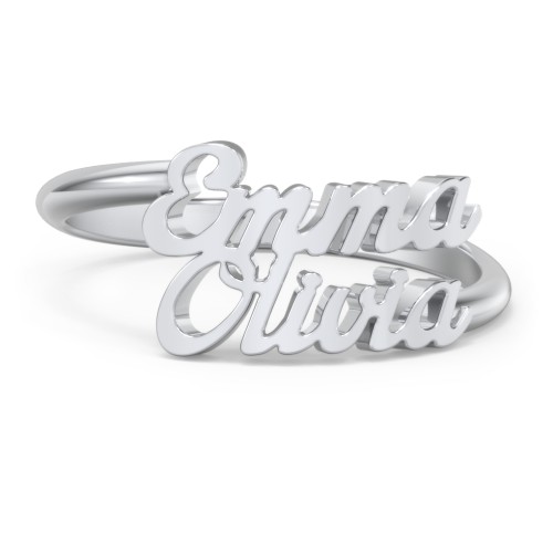 Personalized Two Name Ring – Sterling Silver