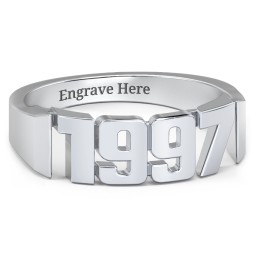 Personalized Year Ring in 925 Sterling Silver