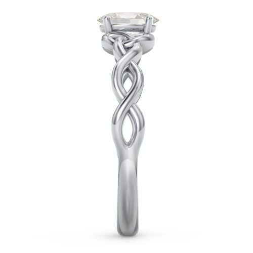 Oval Solitaire Celtic Trinity Knot Engagement Ring