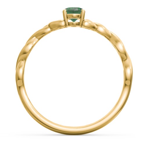 Oval Solitaire Celtic Trinity Knot Engagement Ring – 18K Gold Plated Silver with Emerald