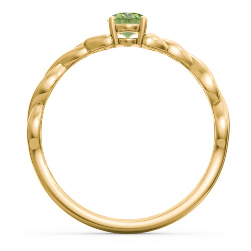 Oval Solitaire Celtic Trinity Knot Engagement Ring – 18K Gold Plated Silver with Peridot
