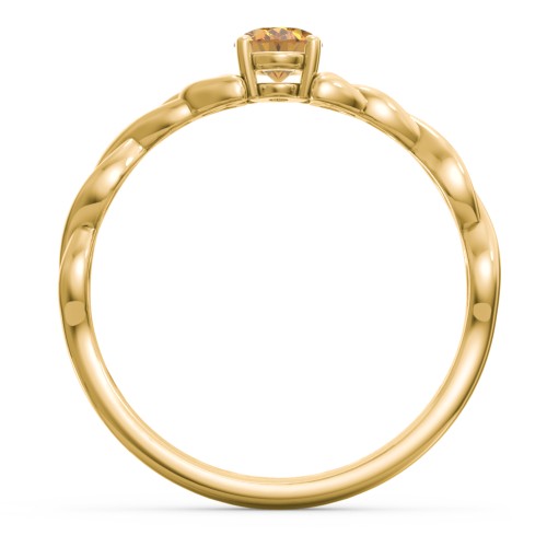 Oval Solitaire Celtic Trinity Knot Engagement Ring – 18K Gold Plated Silver with Citrine