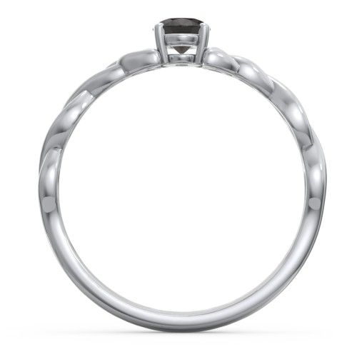 Oval Solitaire Celtic Trinity Knot Engagement Ring – Sterling Silver with Smokey Quartz