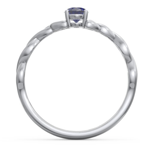 Oval Solitaire Celtic Trinity Knot Engagement Ring – Sterling Silver with Blue Sapphire