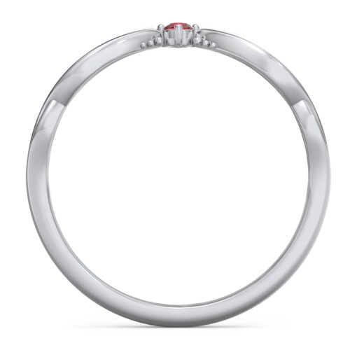 Celtic Gemstone Contour Wedding Band