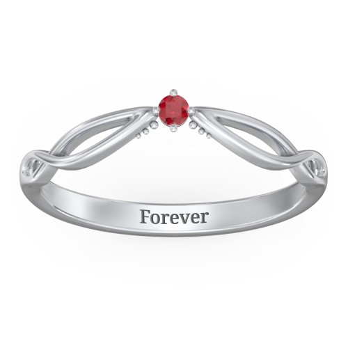 Celtic Gemstone Contour Wedding Band