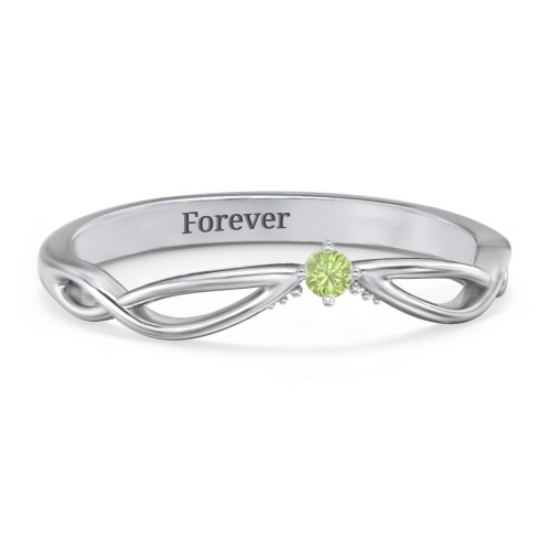 Celtic Gemstone Contour Wedding Band