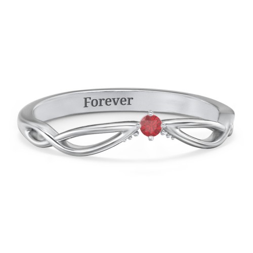 Celtic Gemstone Contour Wedding Band