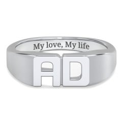 Double Initial Signet Ring