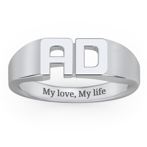 Double Initial Signet Ring