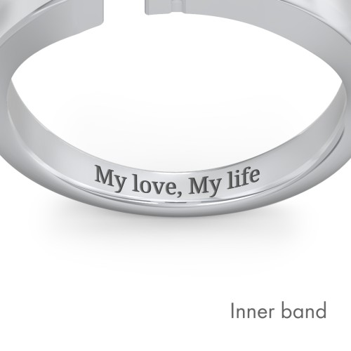 Double Initial Signet Ring – Sterling Silver