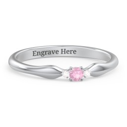 Dainty Trinity Stone Promise Ring