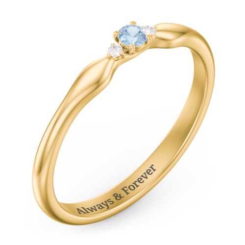 Dainty Trinity Stone Promise Ring
