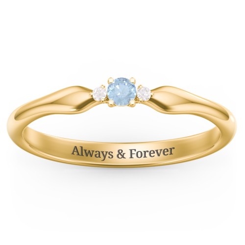 Dainty Trinity Stone Promise Ring