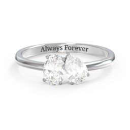 Toi et Moi Oval and Pear Gemstone Ring