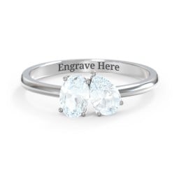 Toi et Moi Oval and Pear Gemstone Ring