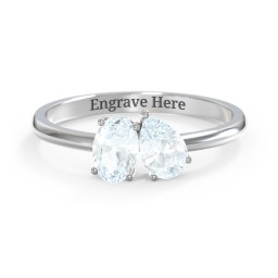 Toi et Moi Oval and Pear Gemstone Ring