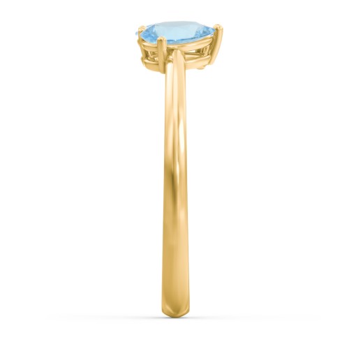 Toi et Moi Oval and Pear Gemstone Ring – 18K Gold Plated Silver with Blue Topaz