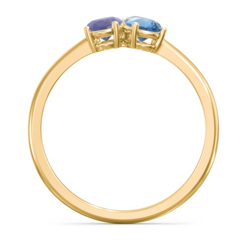 Toi et Moi Oval and Pear Gemstone Ring