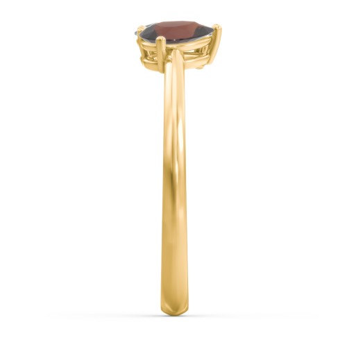 Toi et Moi Oval and Pear Gemstone Ring – 18K Gold Plated Silver with Garnet